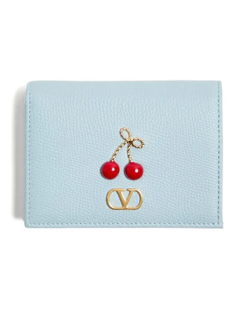 Valentino Garavani Strukturiertes Cherryfic Portemonnaie - Blau Blau