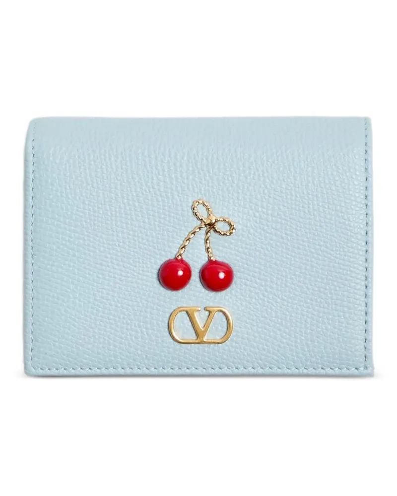 Valentino Garavani Cherryfic grained wallet - Blau Blau