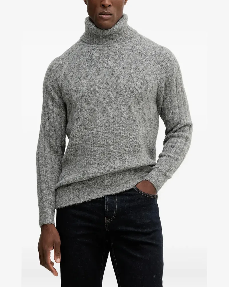 Guess roll-neck cable-knit sweater - Grau Grau