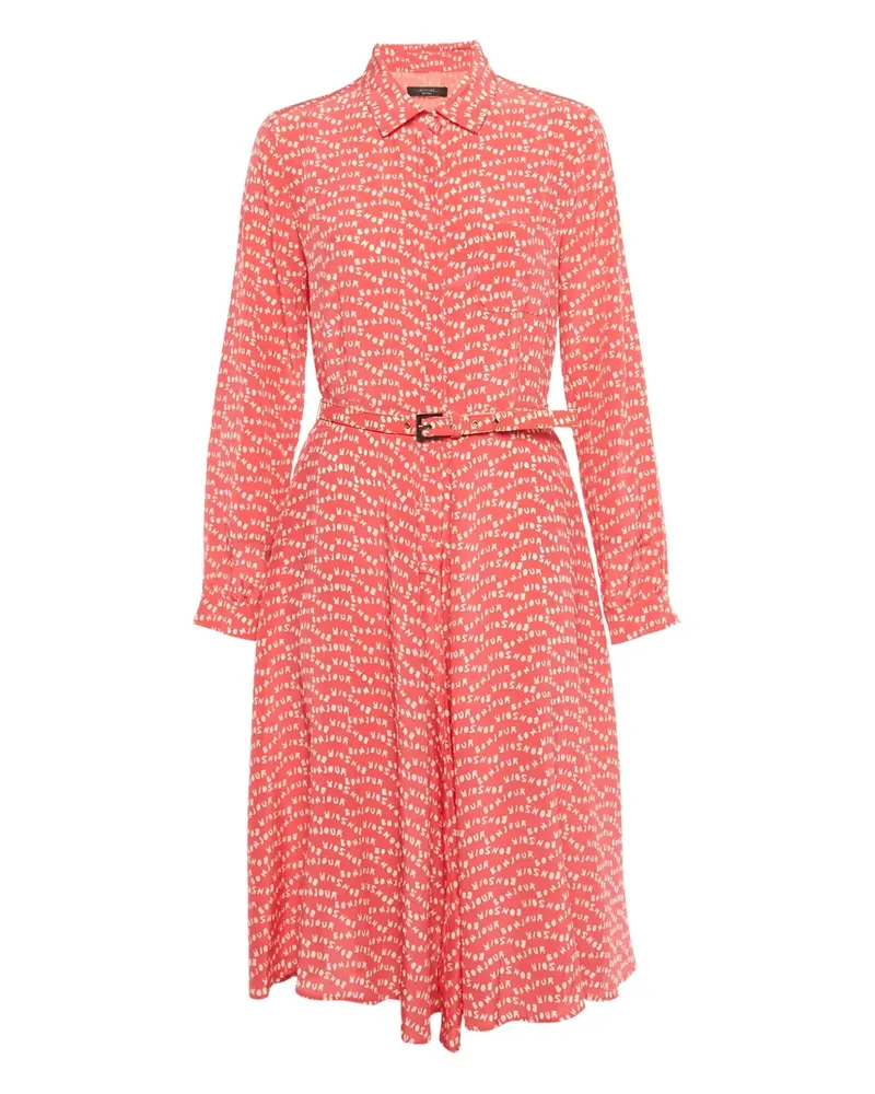 Max Mara Hemdkleid mit Taillengürtel - Rot Rot