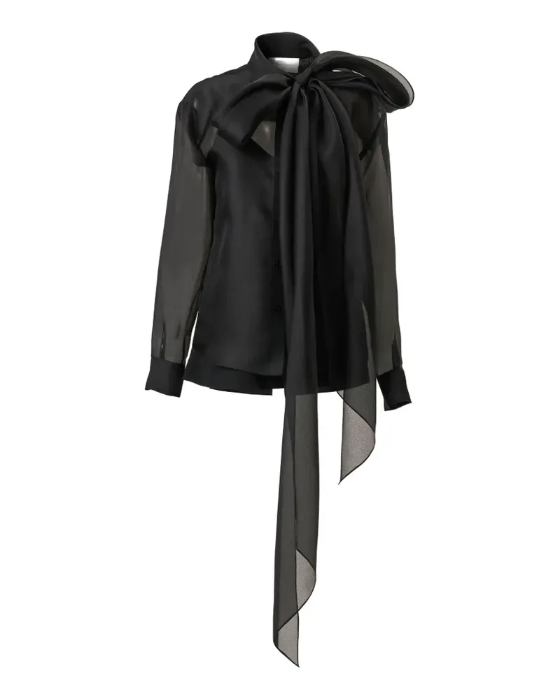 Carolina Herrera New York Organza-Hemd mit Schleifendetail - Schwarz Schwarz