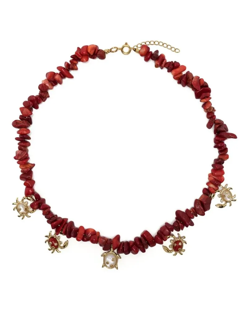 Eshvi Halskette mit Meerestieren - Rot Rot