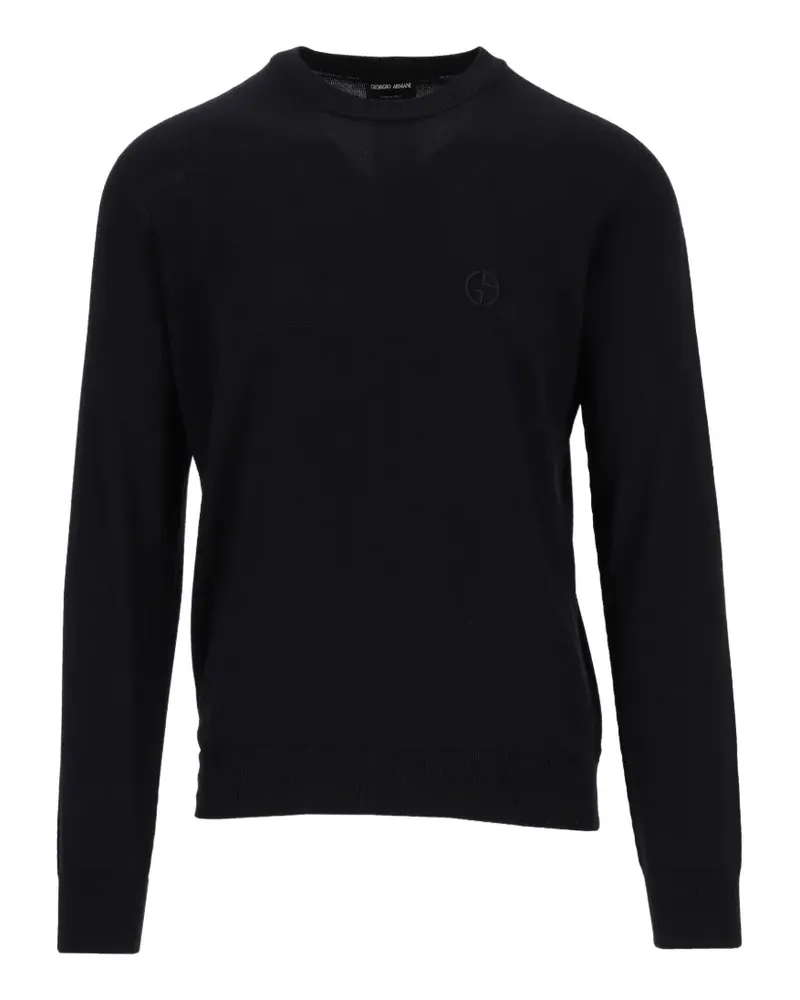 Giorgio Armani Pullover mit Logo - Schwarz Schwarz