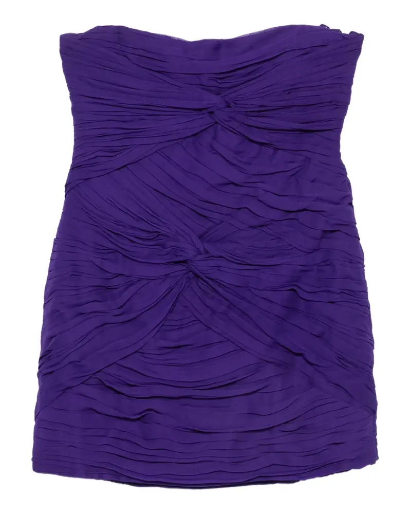Blumarine ruched strapless mini dress - Violett Violett