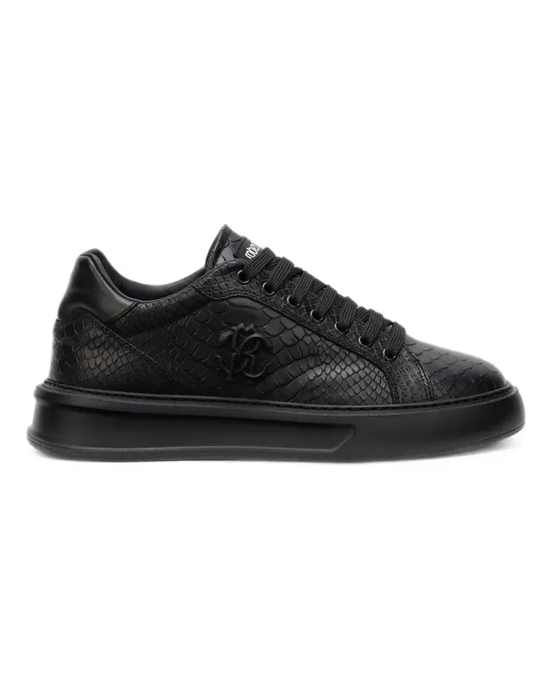 Roberto Cavalli Sneakers mit Schlangenledereffekt - Schwarz Schwarz