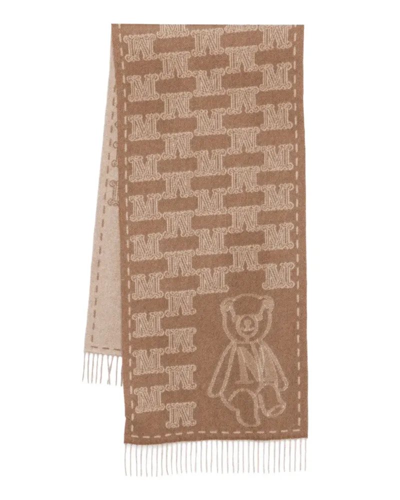 Max Mara teddy-motif cashmere scarf - Nude Nude