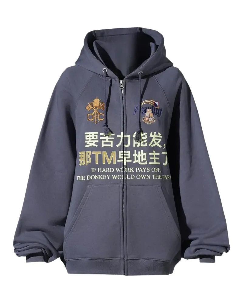 Praying Hard Work hoodie - Blau Blau