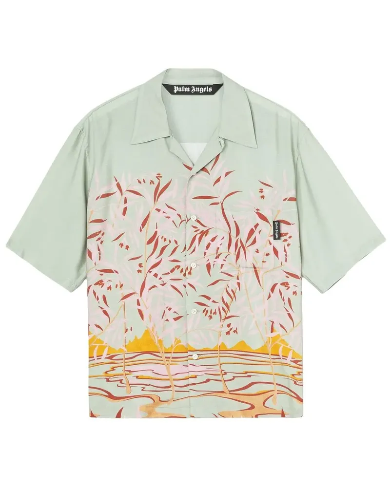 Palm Angels Hemd mit Lagoon-Print - Grün Grün