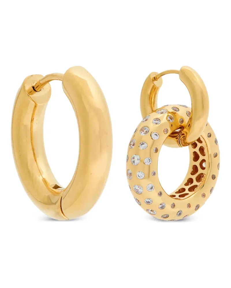 TIMELESS PEARL crystal embellished hoop earrings - Gold Gold