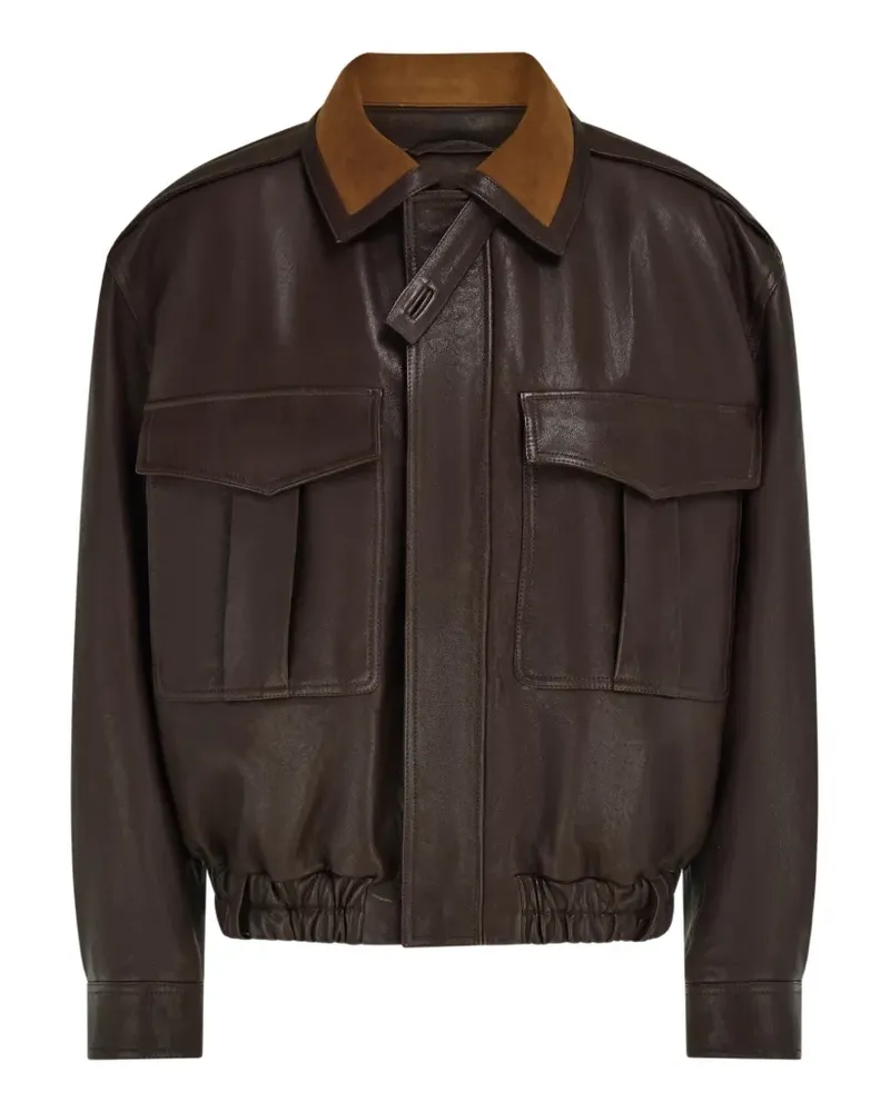 Ferragamo Blouson aus Nappaleder - Braun Braun