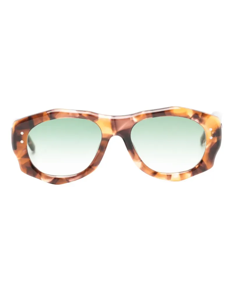 Lesca Peggy Sonnenbrille mit rundem Rahmen - Braun Braun
