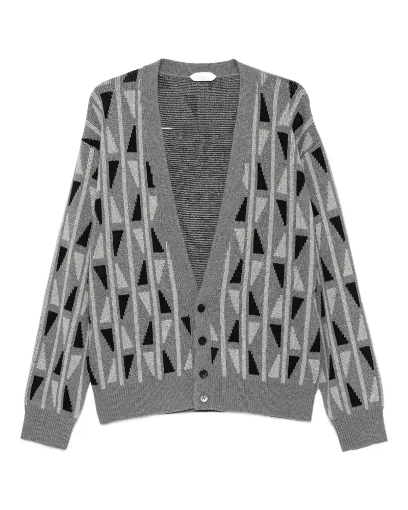 Versace geometric-pattern cardigan - Grau Grau