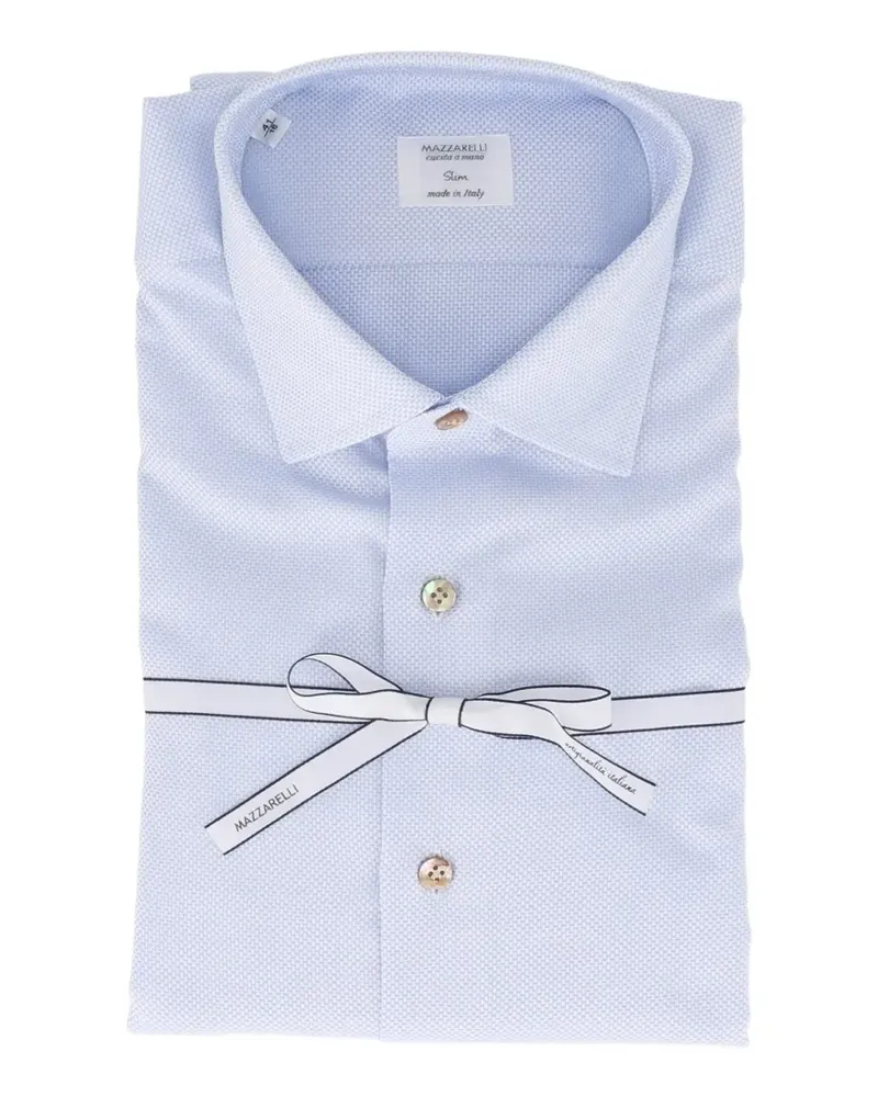 MAZZARELLI Schmales Hemd mit Korbgeflecht - Blau Blau