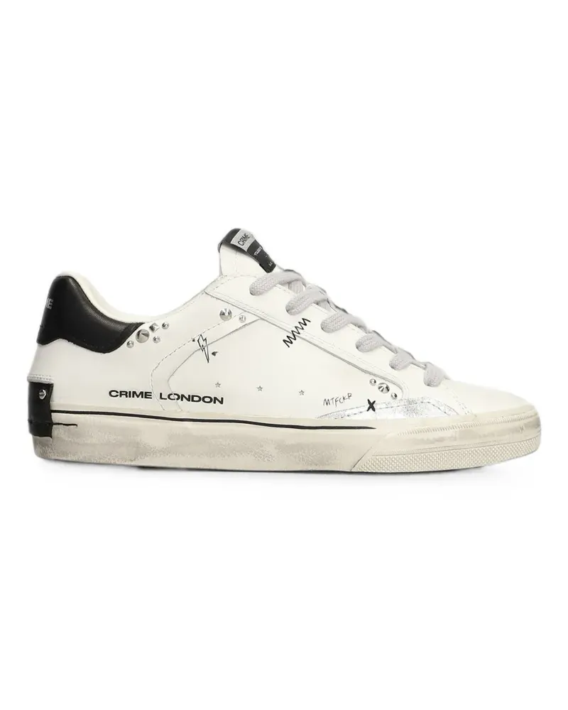 Crime Deconstructed Sneakers mit Nieten - Weiß Weiß