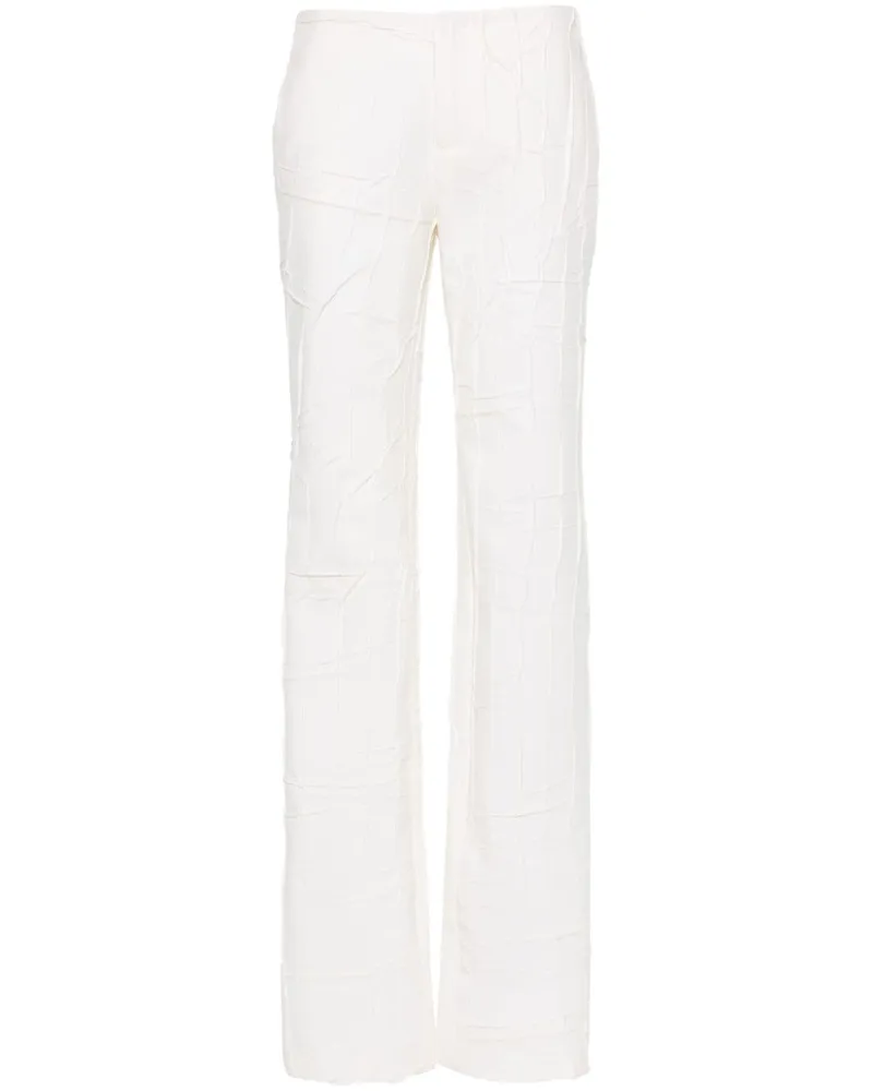 Blumarine Gerade Hose mit Knitteroptik - Nude Nude