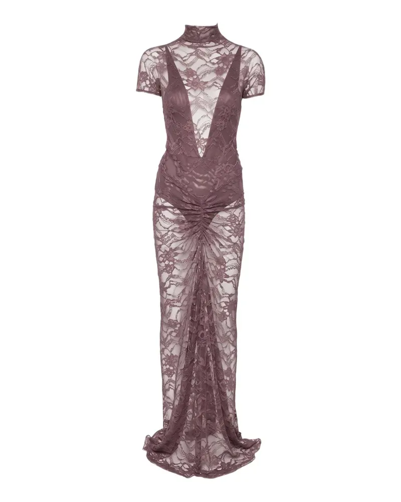 ANDAMANE Gerafftes Palma Maxikleid mit Schnürung - Violett Violett