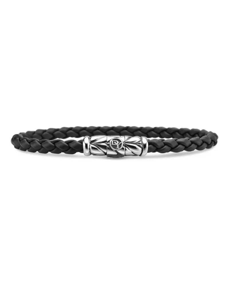 David Yurman Chevron Woven Armband aus Sterlingsilber 6mm - Schwarz Schwarz