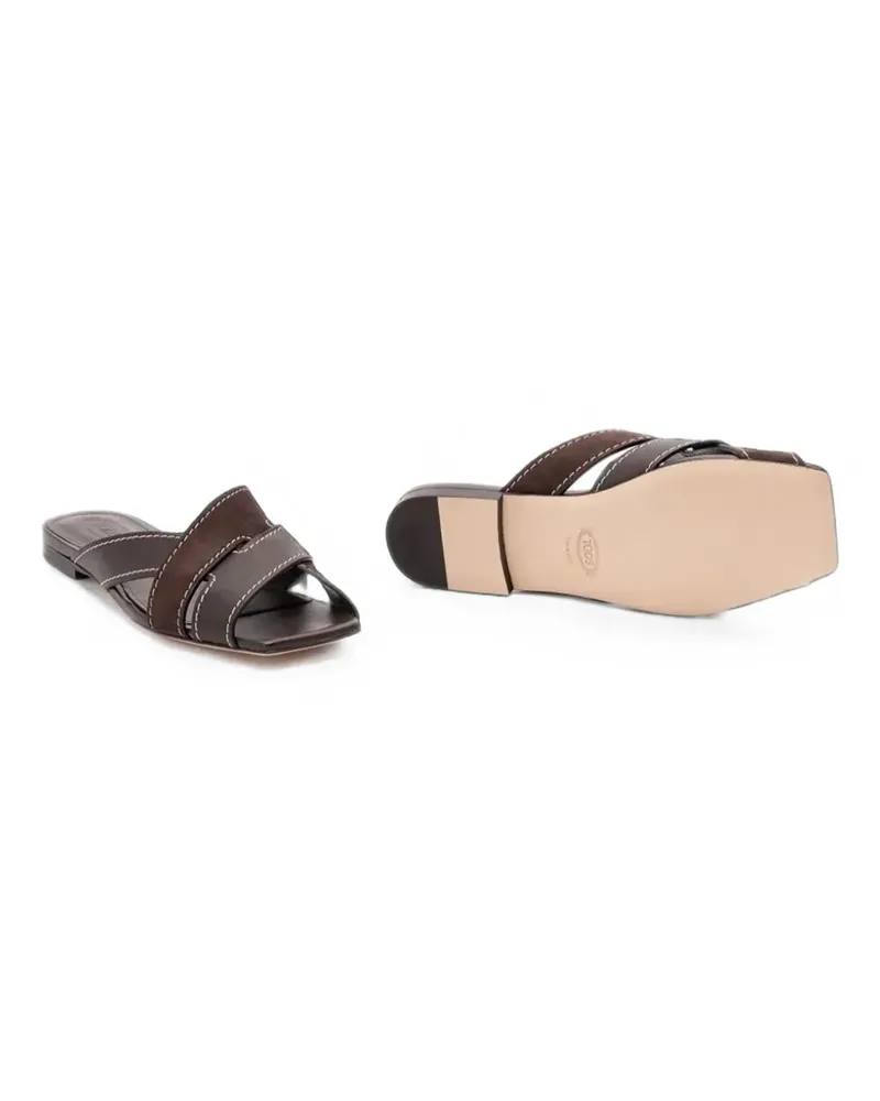 TOD'S sandals in smooth leather and suede - Braun Braun