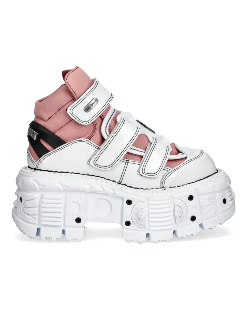 New Rock M-TANK008-C6 Plateau-Stiefel - Weiß Weiß