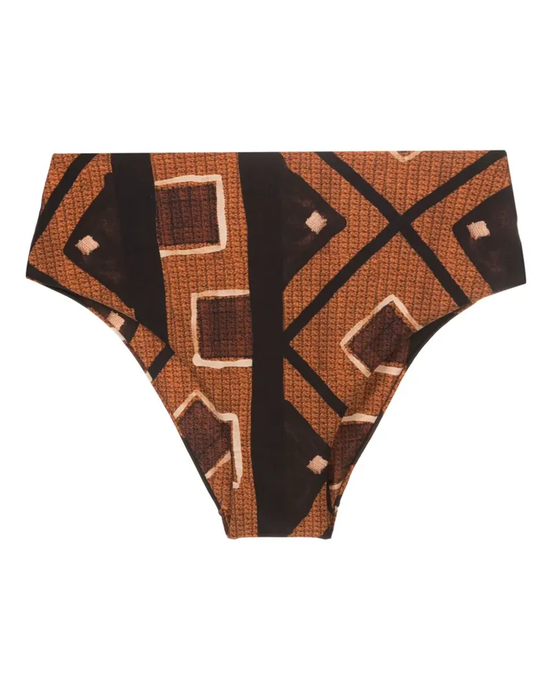 Lenny Niemeyer High-Waist-Bikinihose mit Print - Braun Braun