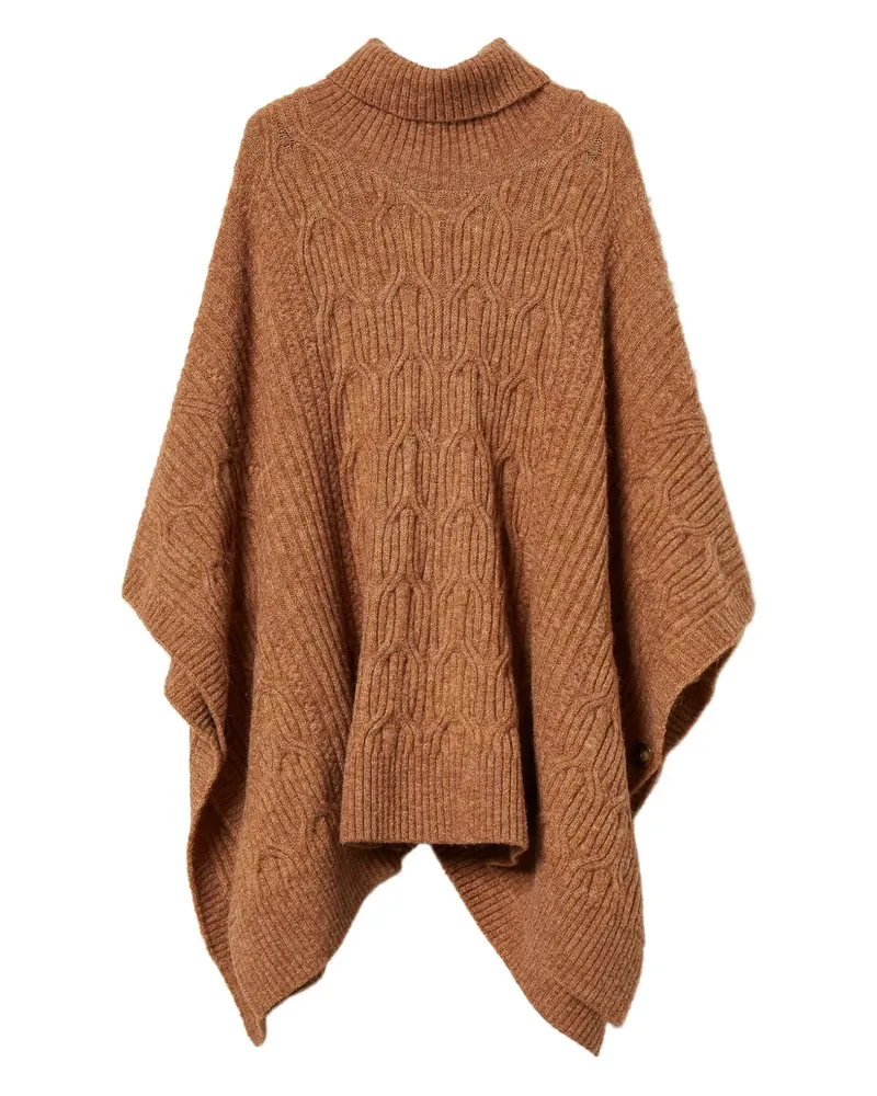 Twin-Set Gestricktes Cape - Braun Braun