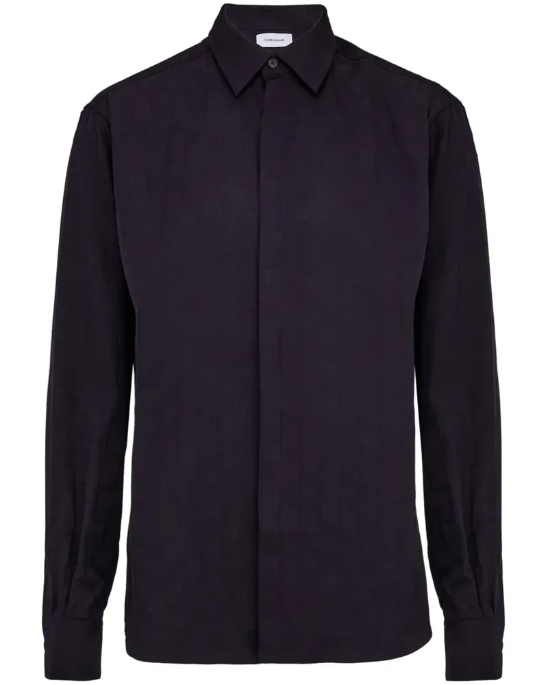 Ferragamo Hemd mit Monogramm - Blau Blau