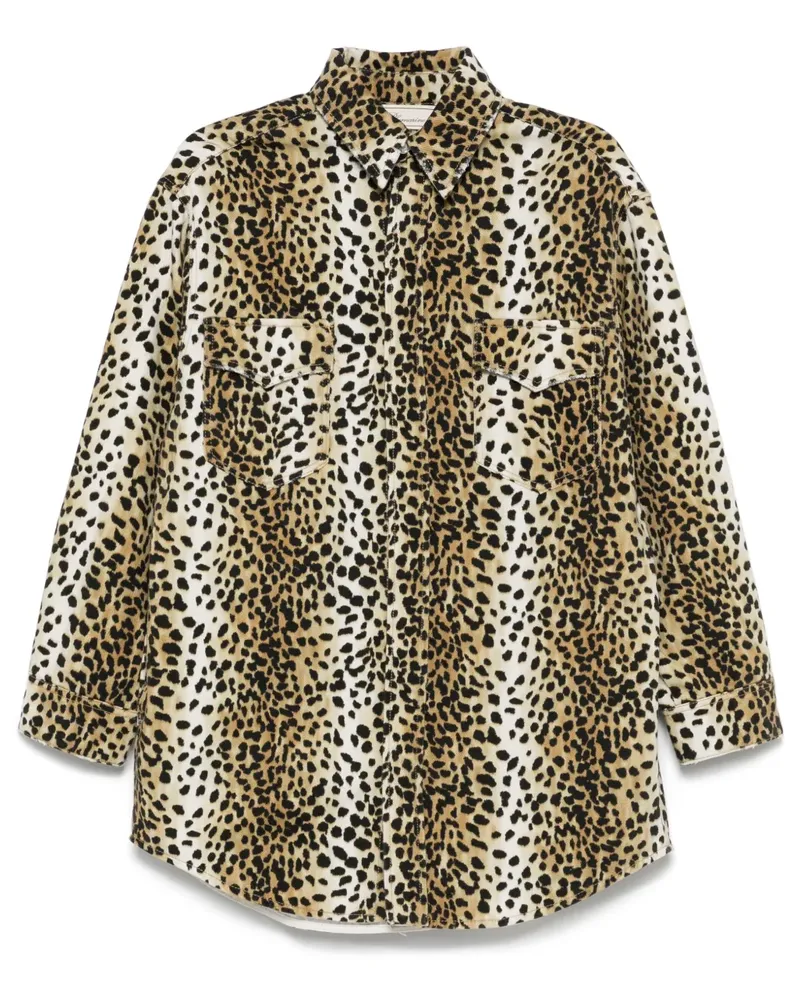 Blumarine Hemdjacke mit Leoparden-Print - Schwarz Schwarz