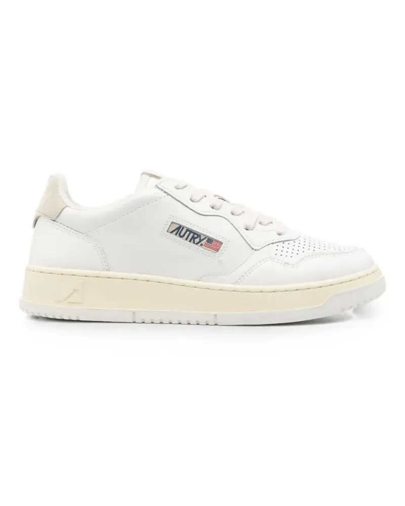 AUTRY perforated-toe suede-trim sneakers - Weiß Weiß