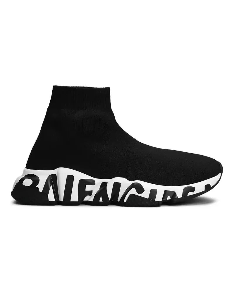 Balenciaga Speed Sneakers mit Logo - Schwarz Schwarz