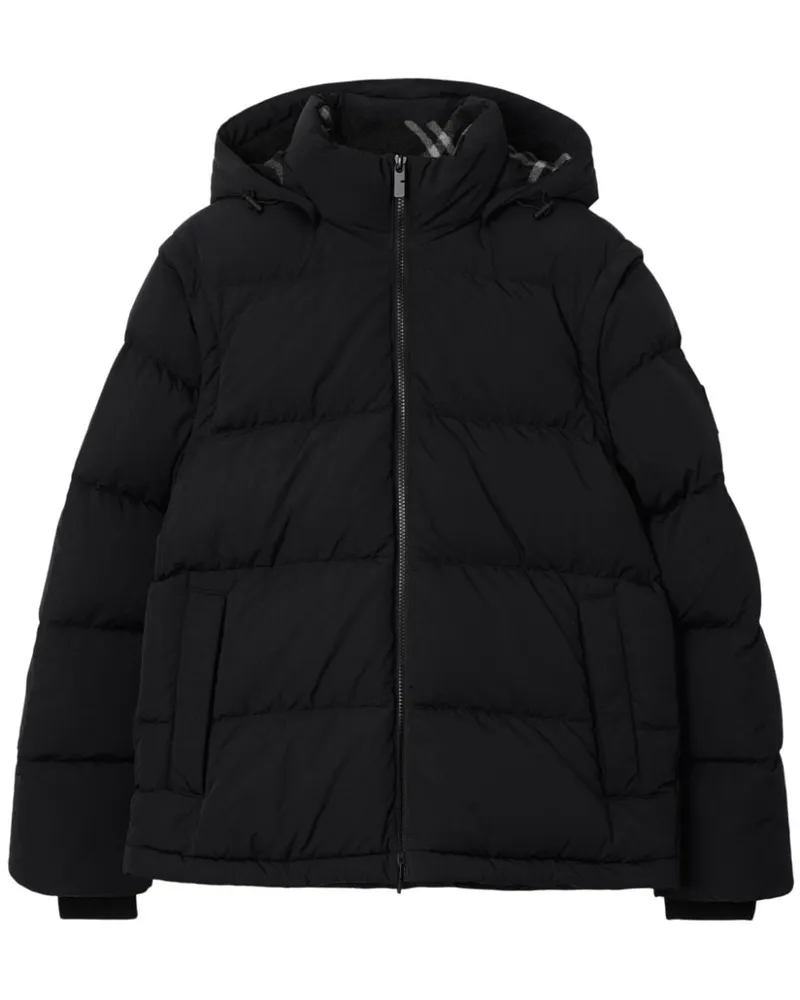 Burberry Gefütterte Jacke mit Logo-Patch - Schwarz Schwarz