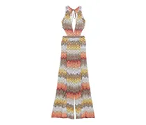 zigzag cut-out jumpsuit - Orange
