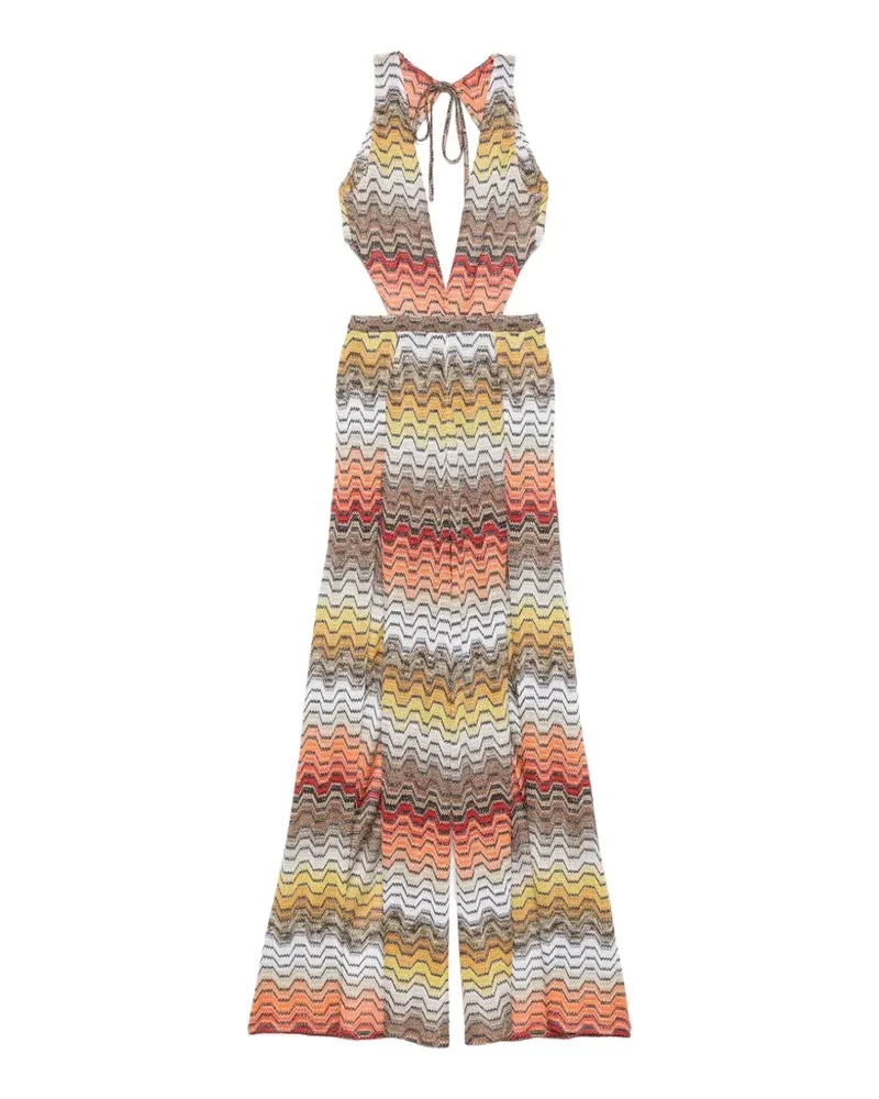 Missoni zigzag cut-out jumpsuit - Orange Orange