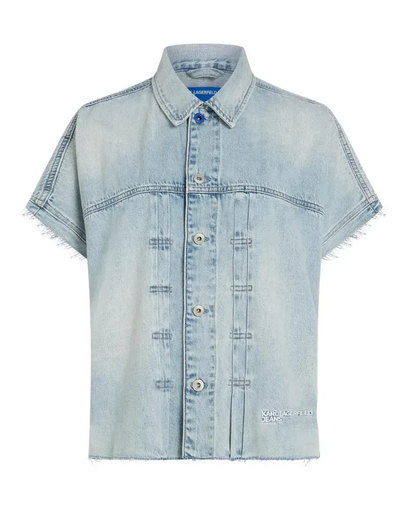 Karl Lagerfeld acid-wash short-sleeve denim jacket - Blau Blau