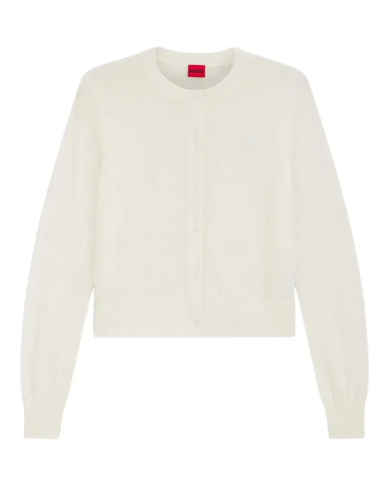 HUGO BOSS Geknöpfter Cardigan mit Logo-Detail - Nude Nude