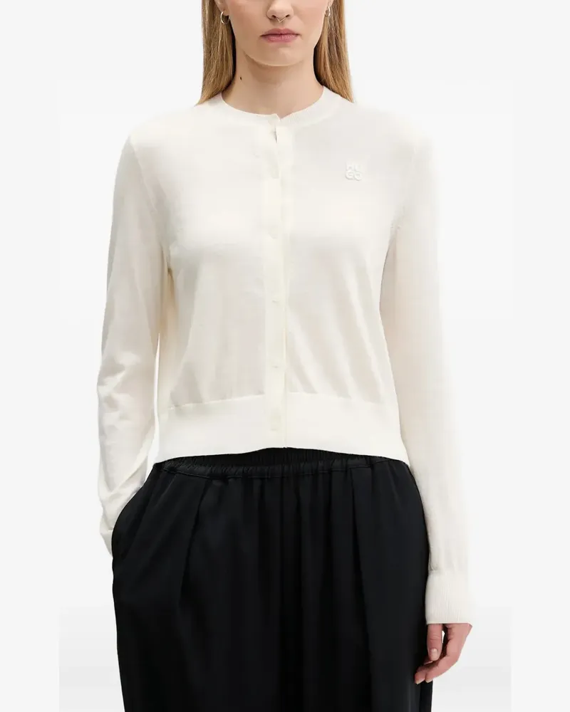 HUGO BOSS Geknöpfter Cardigan mit Logo-Detail - Nude Nude