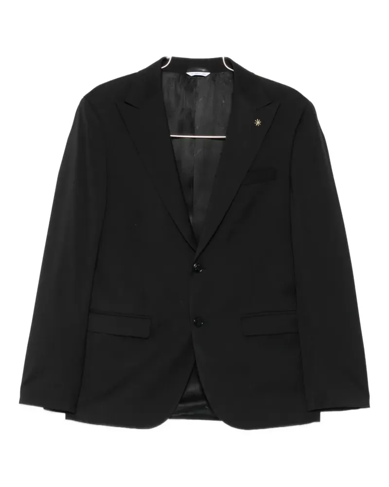 Manuel Ritz single-breasted peak-lapels suit - Schwarz Schwarz