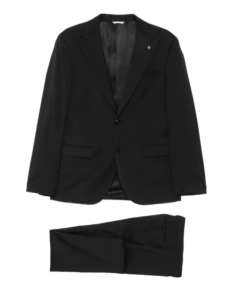 Manuel Ritz single-breasted peak-lapels suit - Schwarz Schwarz