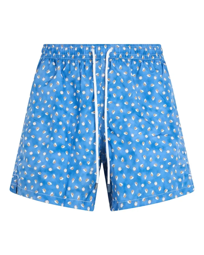 Fedeli hedgehog-print drawstring swim shorts - Blau Blau