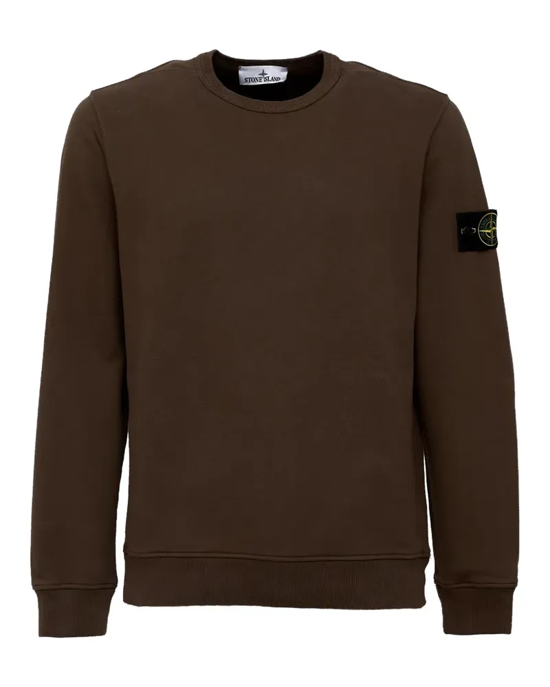 Stone Island 6100049 brushed organic cotton fleece sweatshirt - Braun Braun