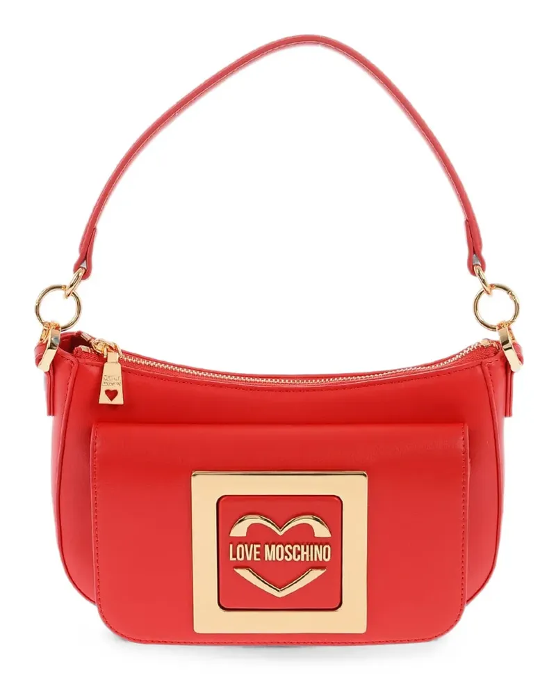 Moschino logo-plaque shoulder bag - Rot Rot