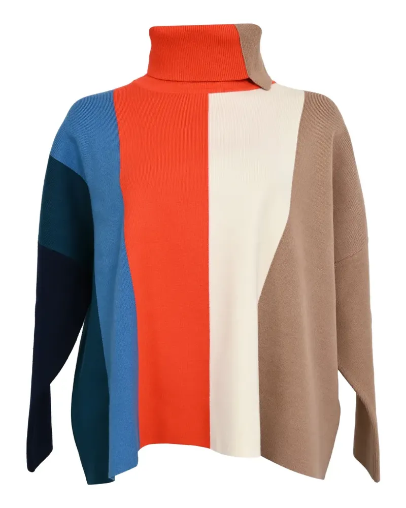 Victoria Beckham striped turtleneck sweater - Orange Orange