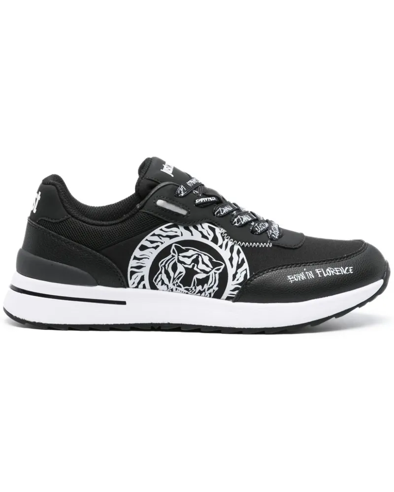 Just Cavalli Sneakers mit Tigerkopf-Print - Schwarz Schwarz