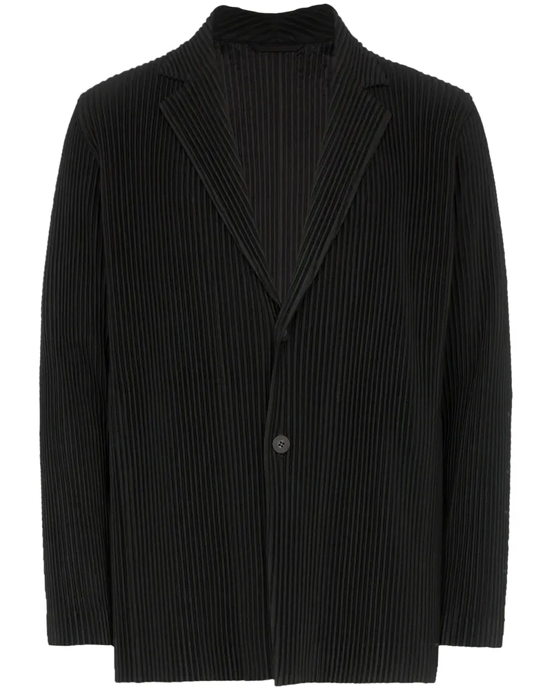 Issey Miyake Einreihiges Plissee-Sakko - Schwarz Schwarz