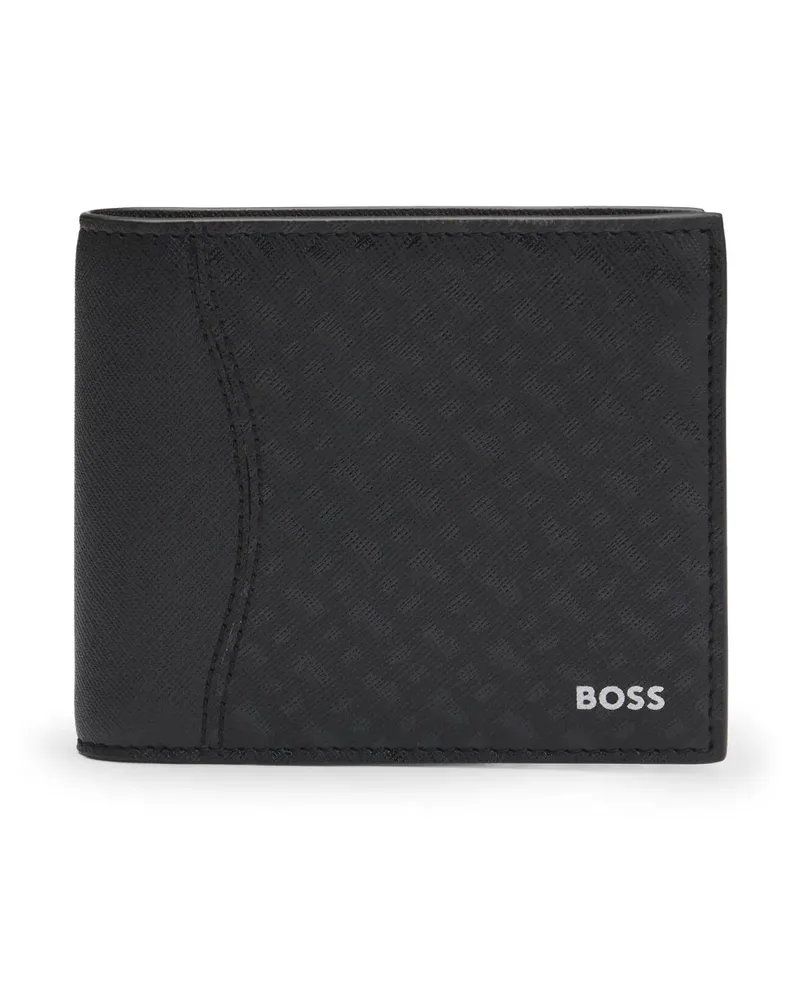 HUGO BOSS Strukturiertes Portemonnaie - Schwarz Schwarz