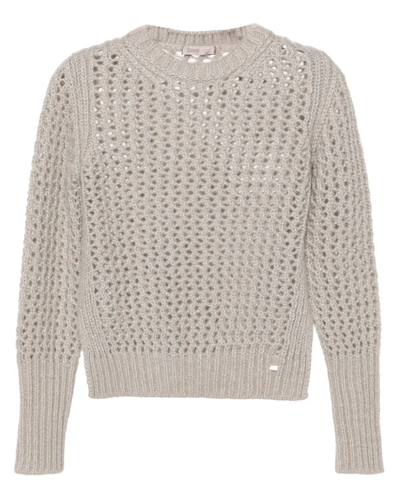Herno Lurex-Pullover mit Lochstrickmuster - Nude Nude