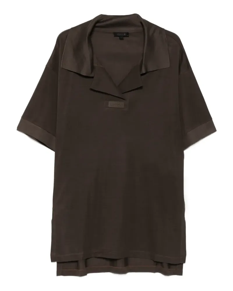 Lacoste camp-collar silk mini dress - Braun Braun
