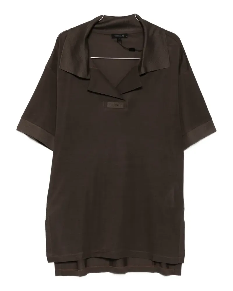Lacoste camp-collar silk mini dress - Braun Braun
