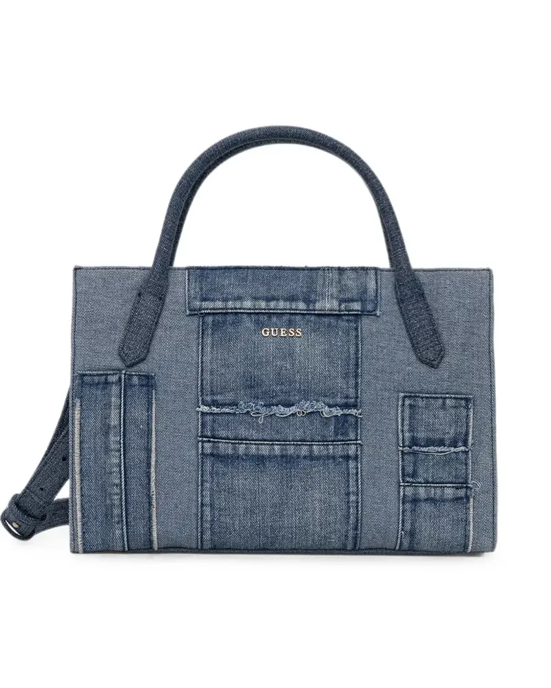 Guess Jodi panelled frayed tote bag - Blau Blau