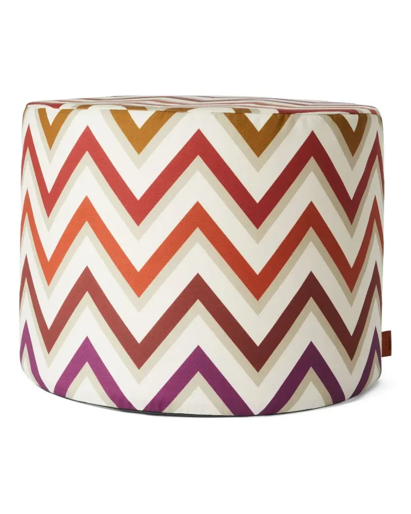 Missoni Home Watamu Hocker mit Zickzackmuster - Weiß Weiß