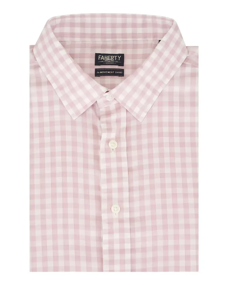 Faherty Movement gingham-print stretch shirt - Rosa Rosa